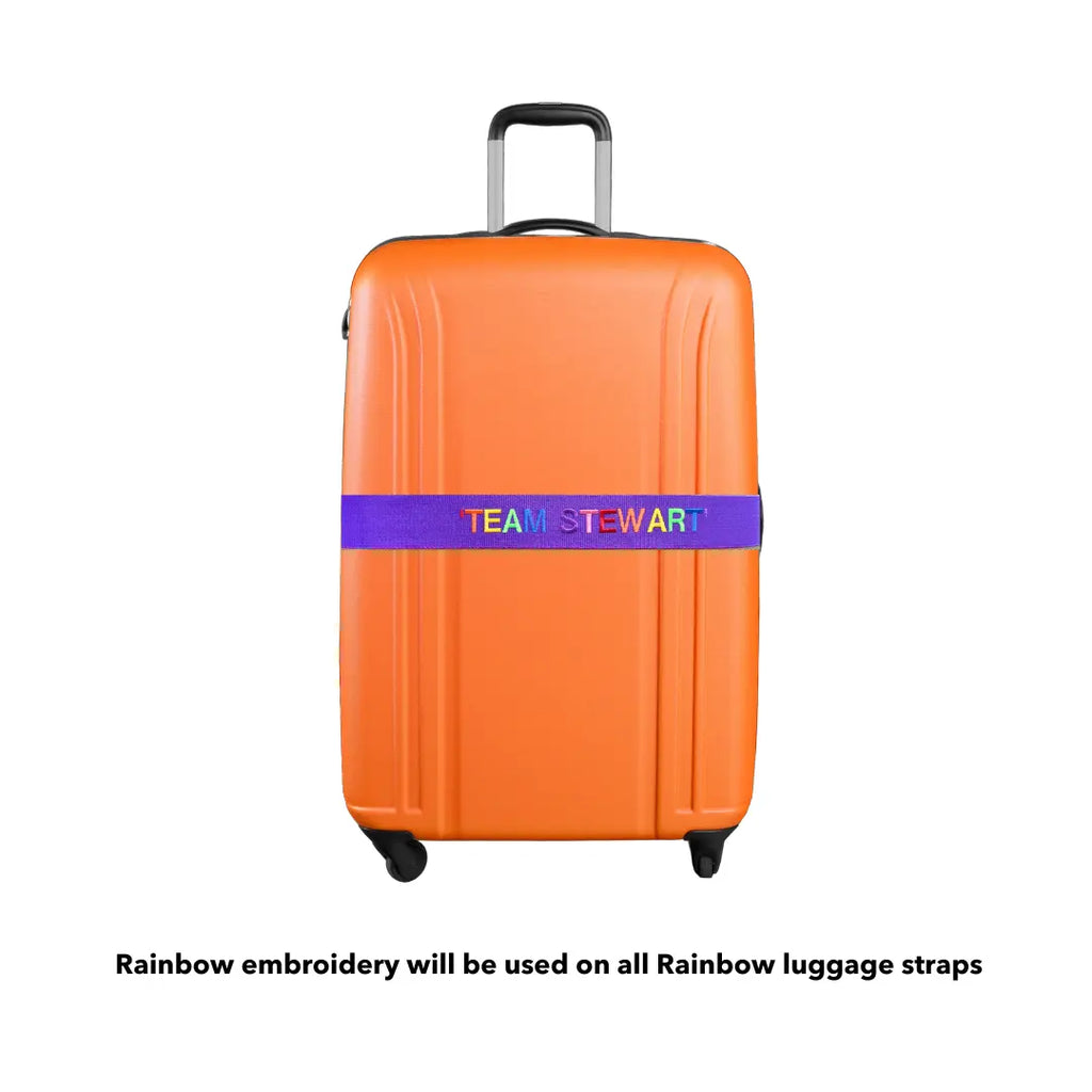 rainbow embroidered luggage straps