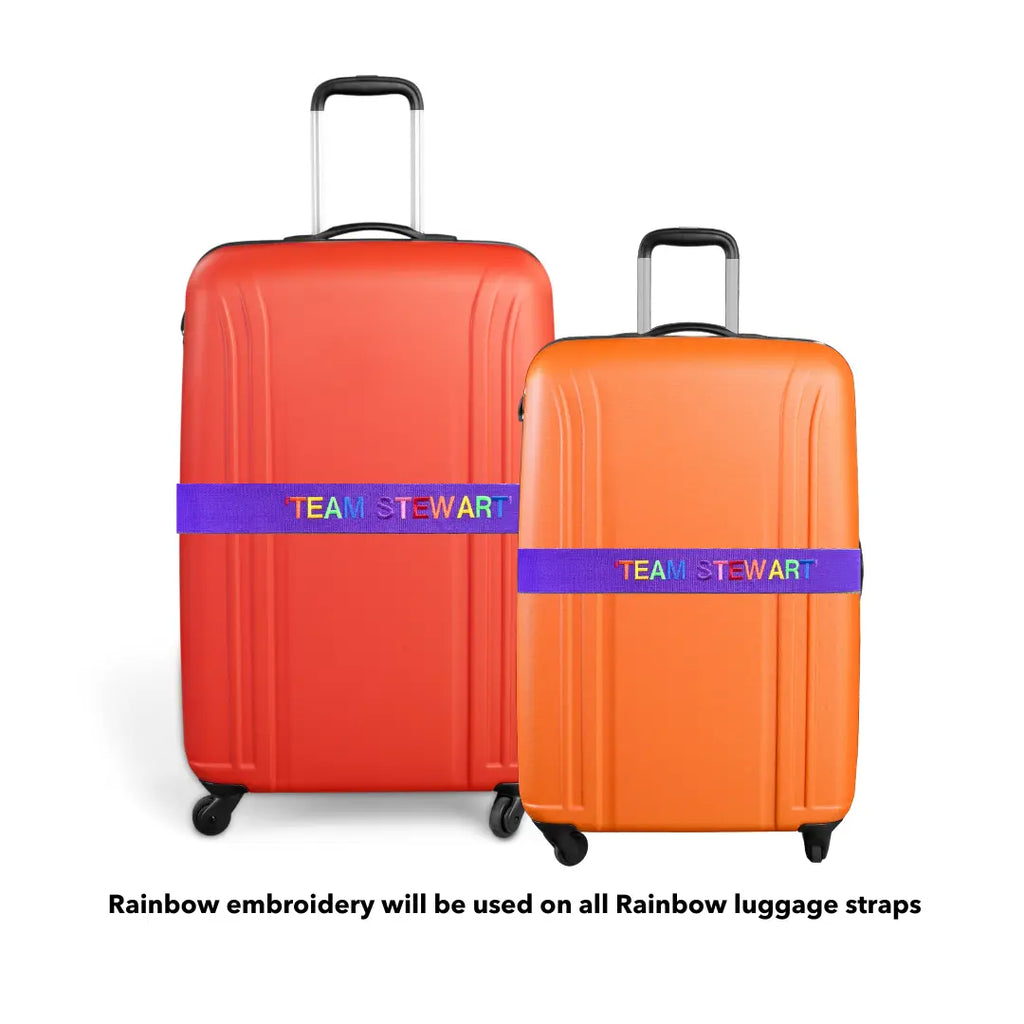 rainbow embroidered luggage straps